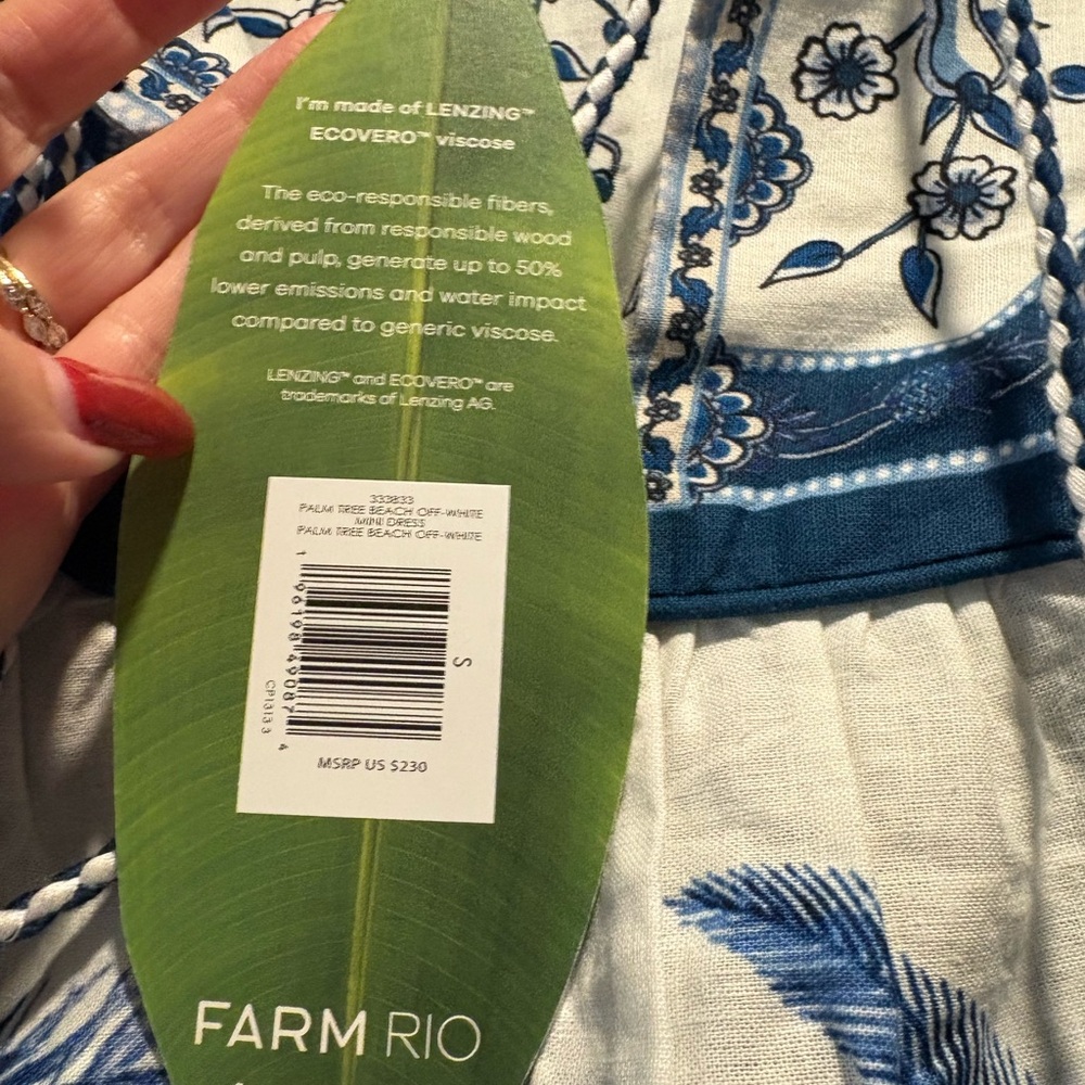 FARM Rio Blue and White Mini Dress - Picture 8 of 9